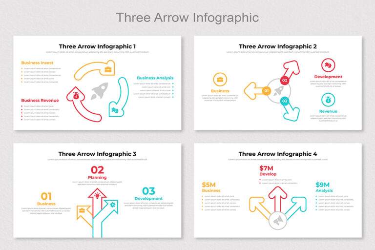 Arrow Infographic Template Mighty Slide