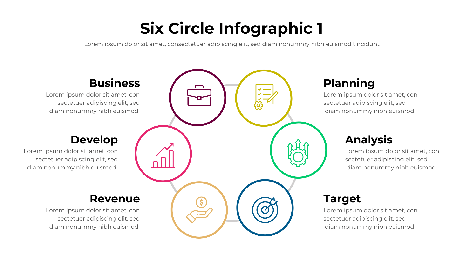 6 Circle Infographic Template