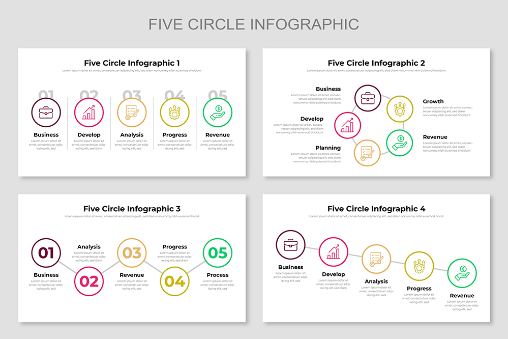 Five Circle Infographic Template
