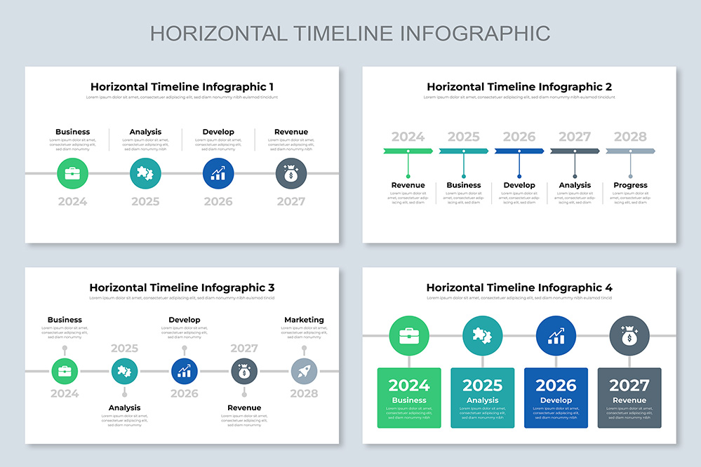 Horizontal Timeline Infographic
