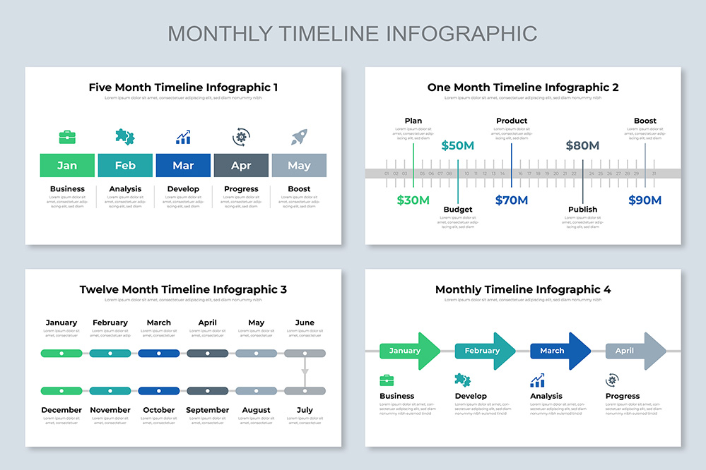monthly timeline infographic