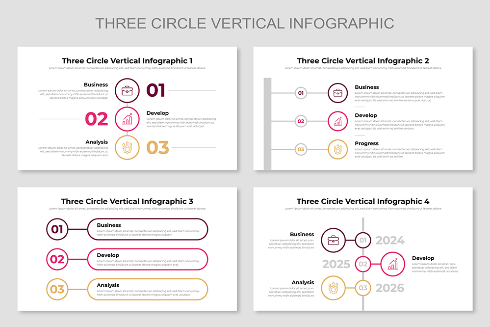 Three Circle Vertical Infographic