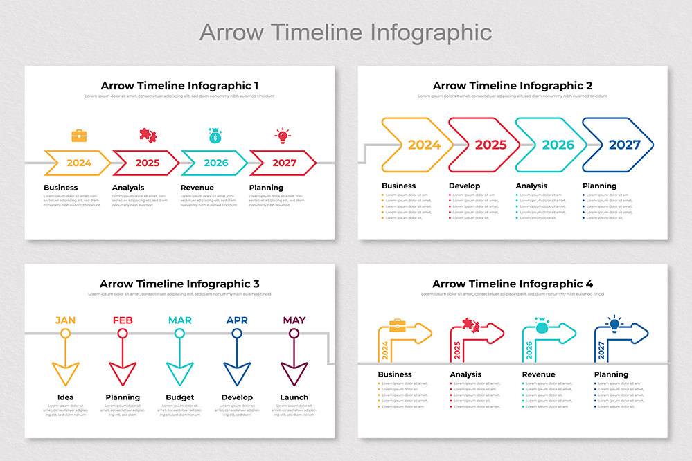 Arrow Timeline Infographic