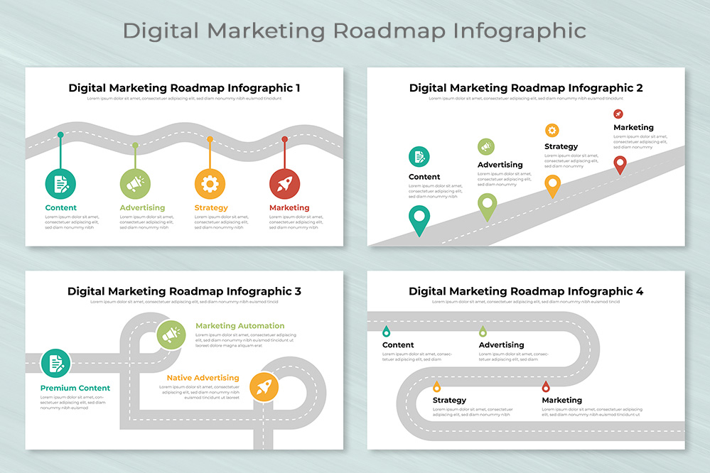 Digital Marketing Roadmap Infographic