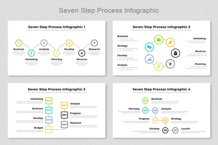 7 Step Process Infographic Template - Mighty Slide