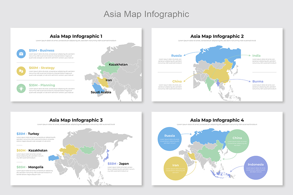 Asia Map Infographic Template