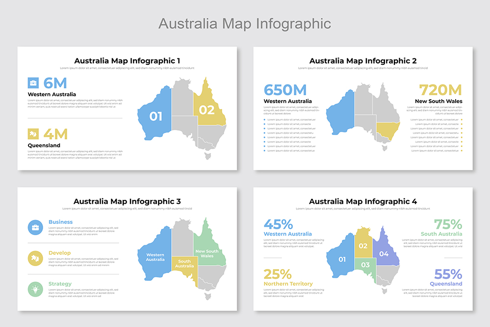 Australia Map Infographic Template