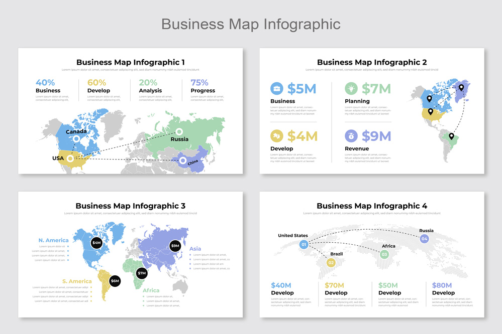 Business Map Infographic Template