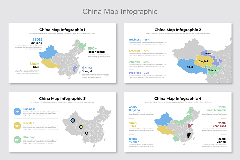 China Map Infographic Template