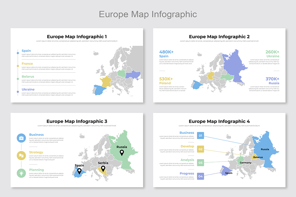 Europe Map Infographic Template