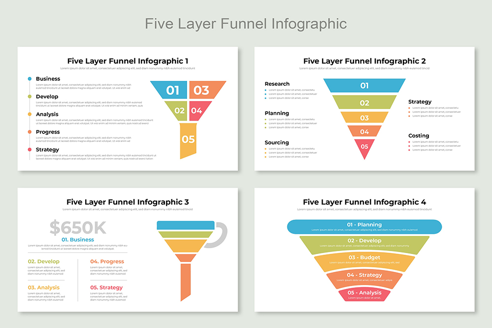 5 layer Funnel Infographic