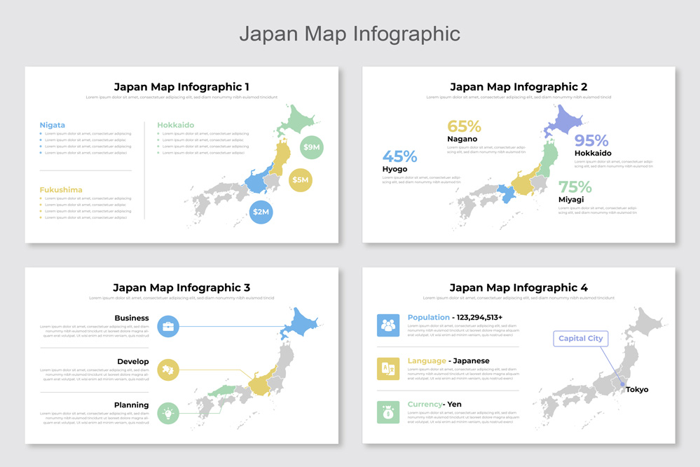 Japan Map Infographic Template