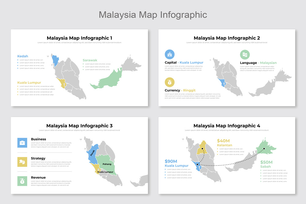 Malaysia Map Infographic Template