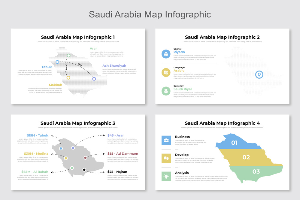 Saudi Arabia Map Infographic Template