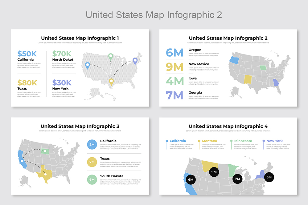 United States Map Infographic Template
