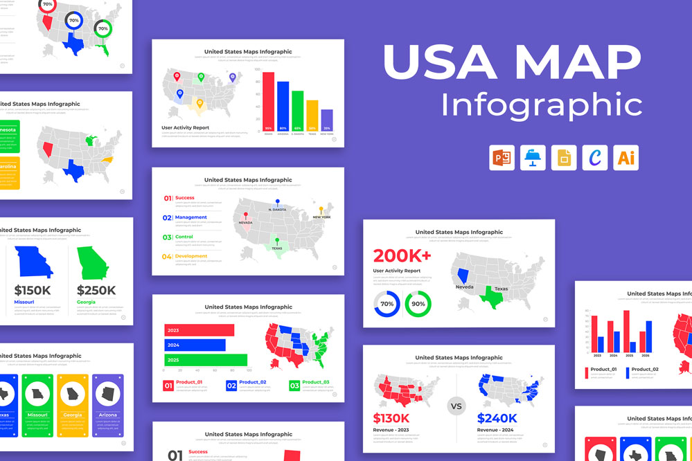 United States Maps Infographic Template