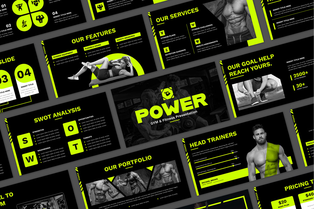 Creative GYM and Fitness PowerPoint Presentation Template